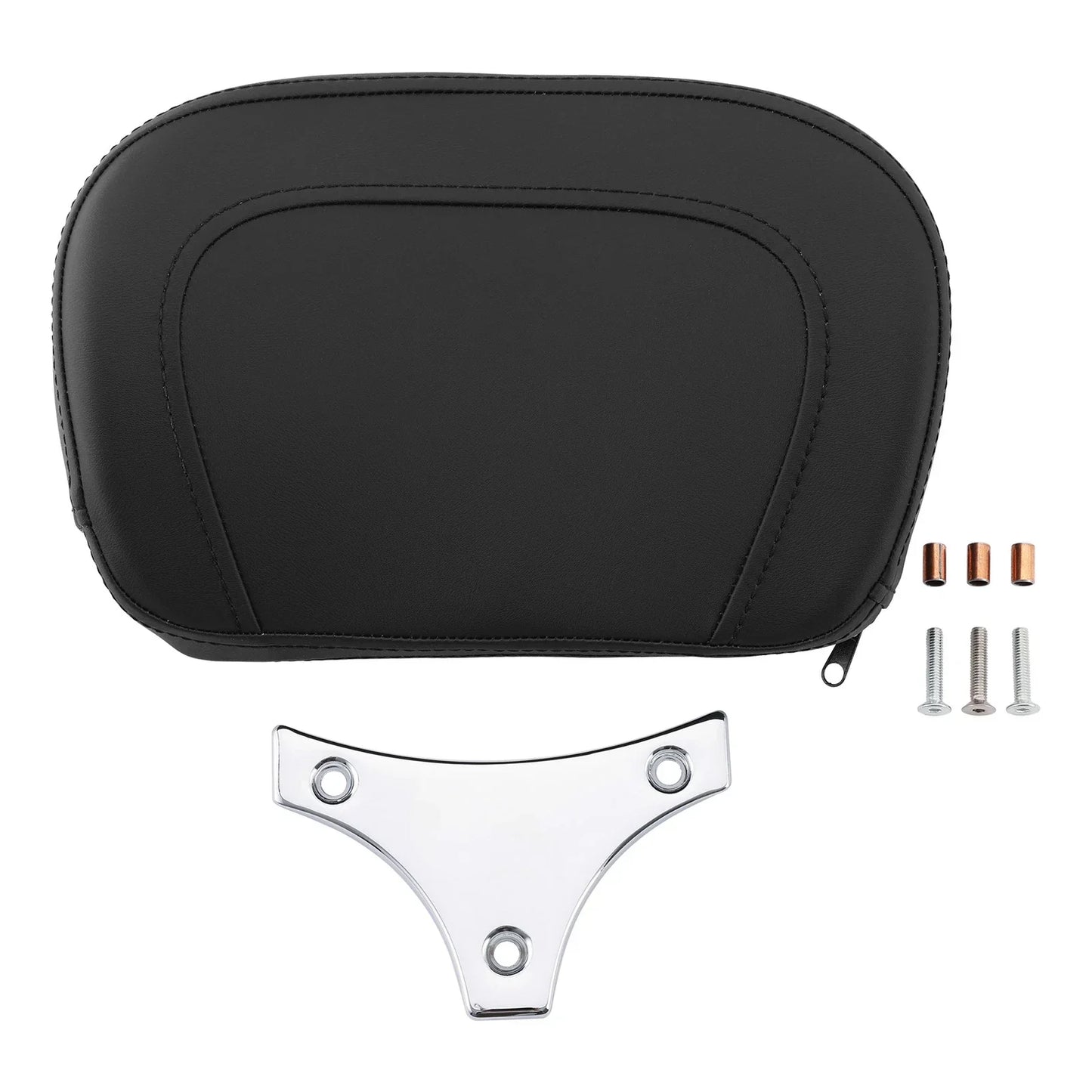 Black PU Leather Sissy Bar Backrest Pad Bracket for Harley Touring (1997-2024)