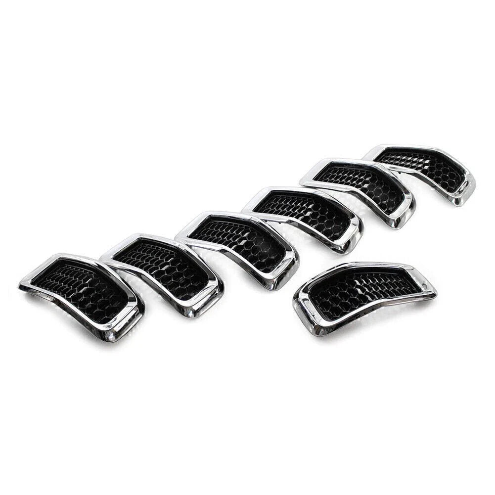 Chrome Honeycomb Grille Inserts Cover Trim for Jeep Cherokee (2014-2018)