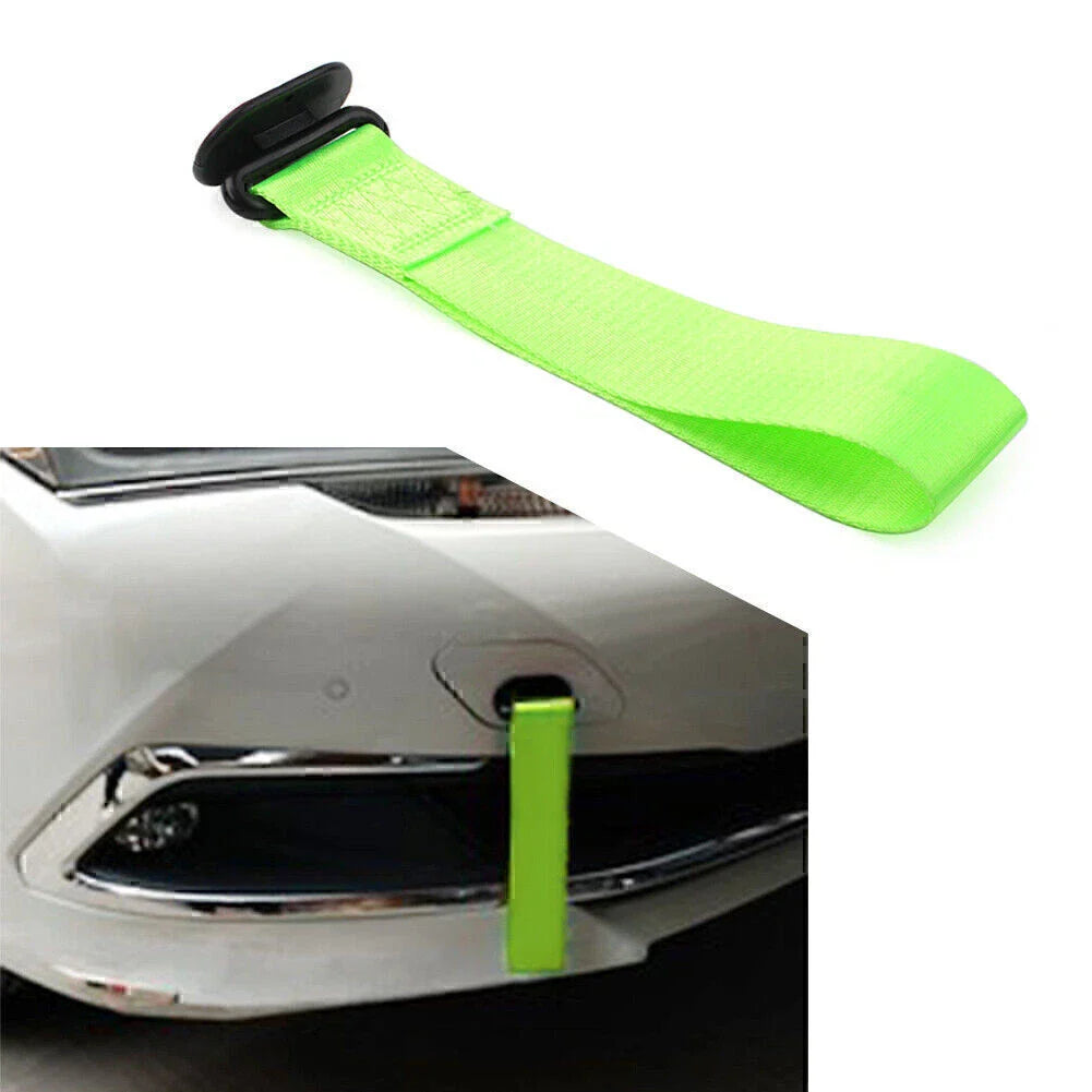 Green Tow Towing Strap Belt Rope for Universal Car Front/Rear Bumper
