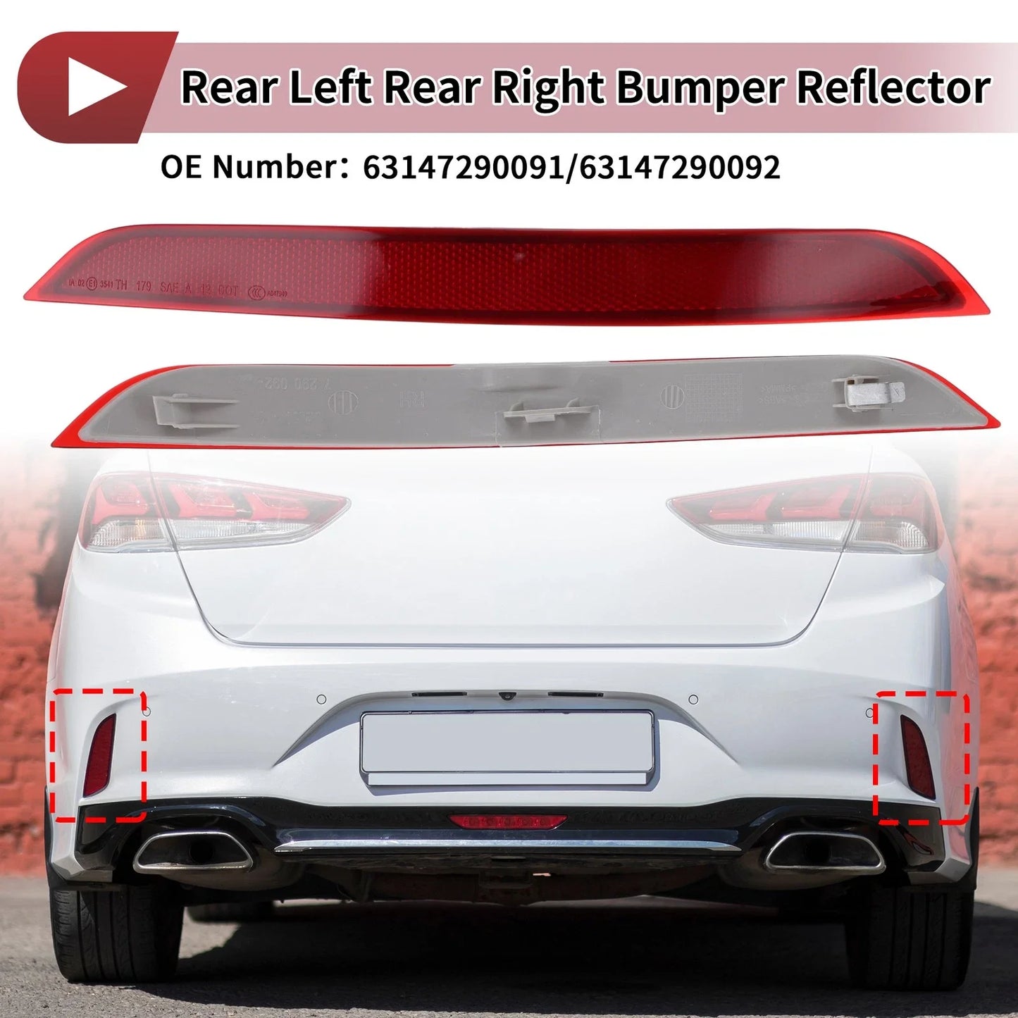 1 x Pair Rear Left Rear Right Bumper Reflectors for BMW X5