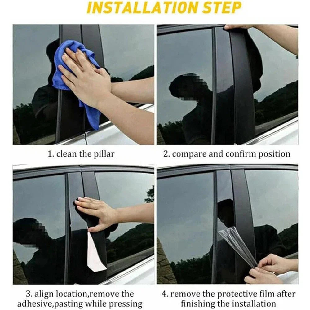 6Pcs Window Pillar Trim Covers for Toyota Sienna (2021-2024)