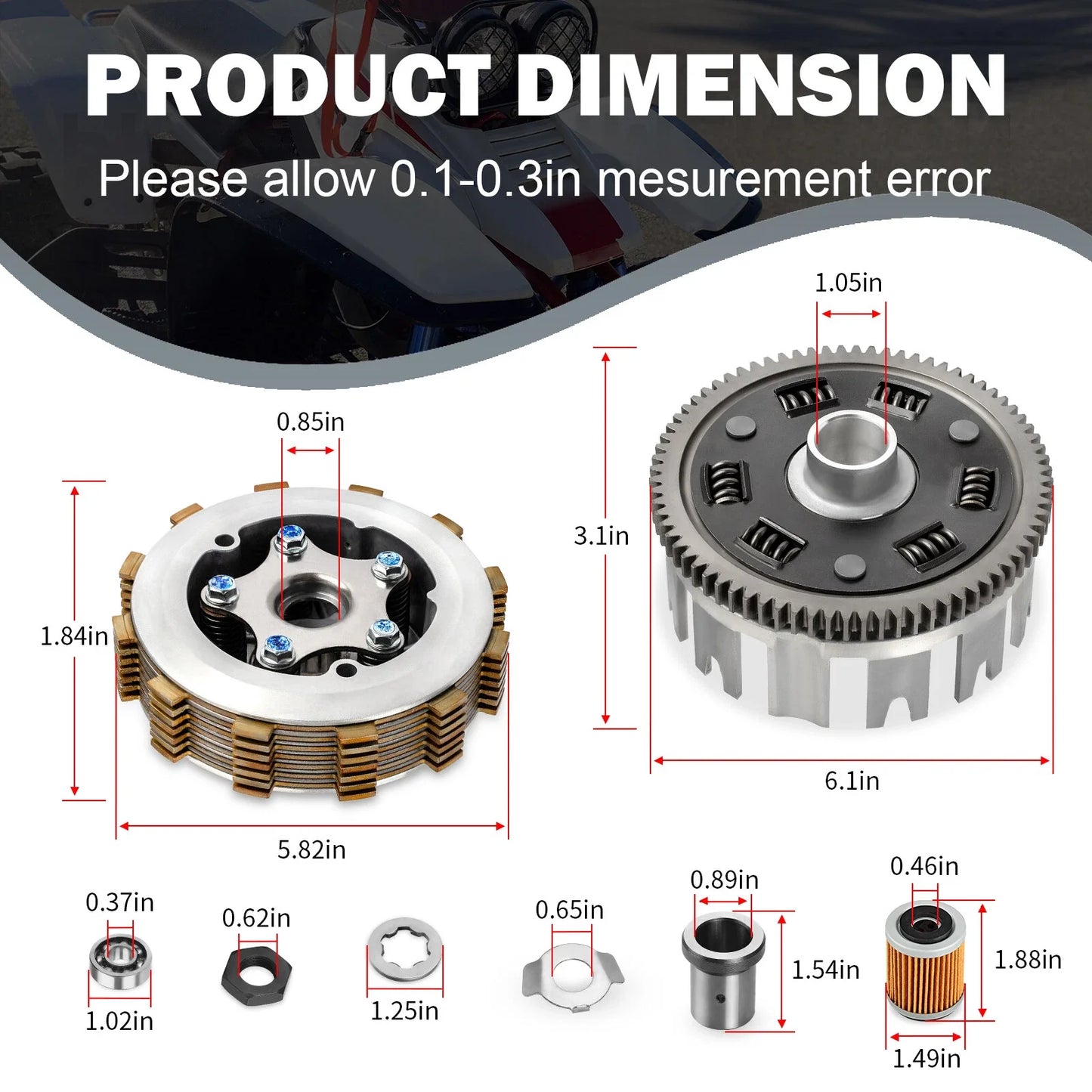 Clutch kit with Gasket for Yamaha Warrior 350 YFM350 (1987–2004)