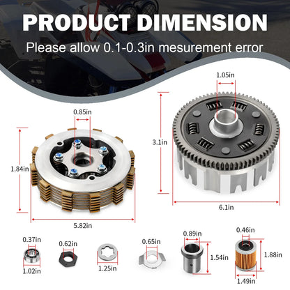 Clutch kit with Gasket for Yamaha Warrior 350 YFM350 (1987–2004)