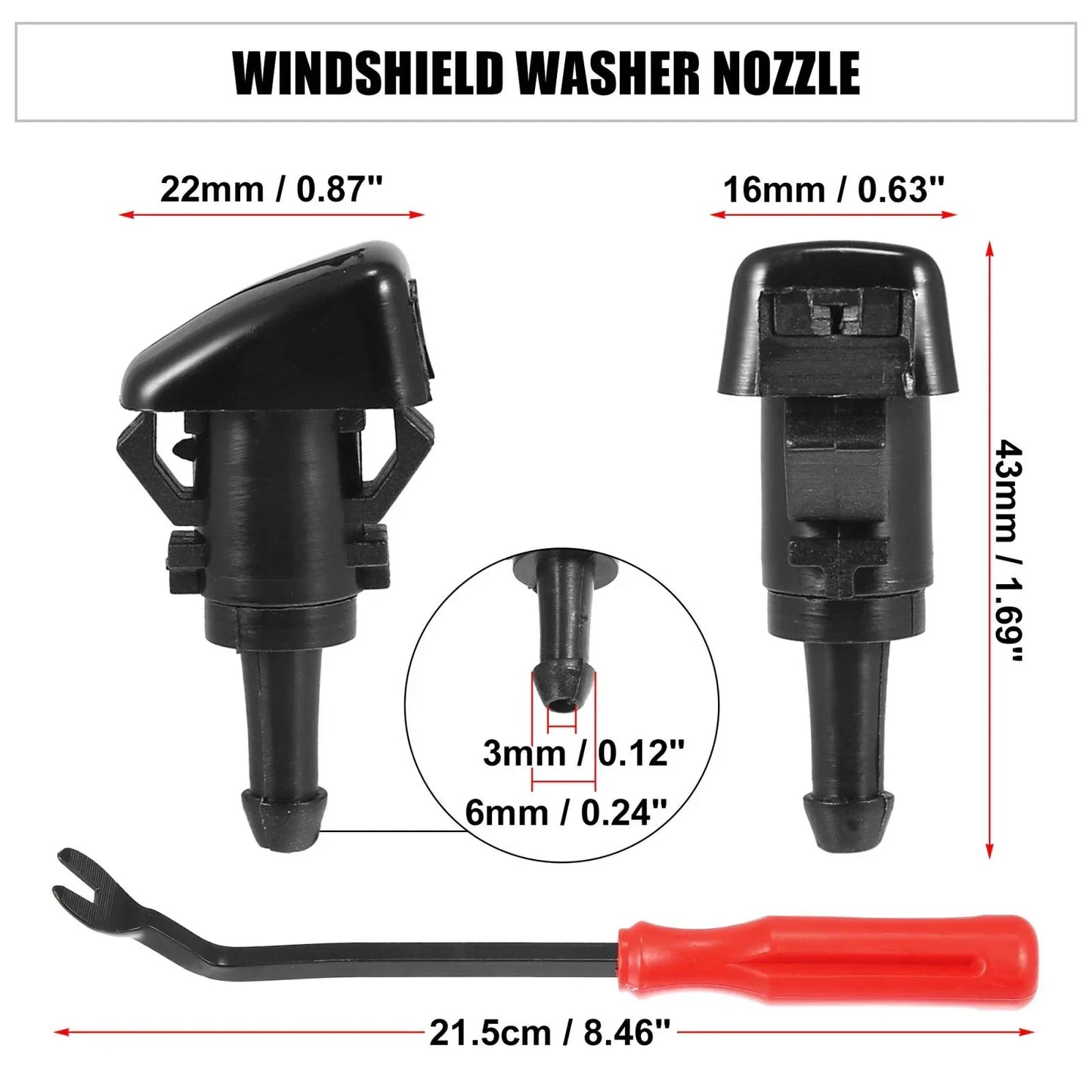 15 x Front Windshield Washer Nozzles for Dodge Avenger (2008-2011)