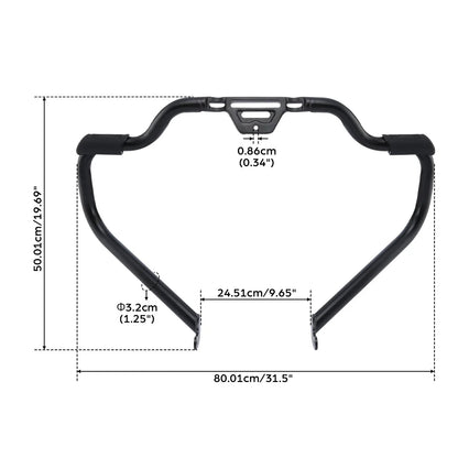 Black Mustache Engine Highway Guard Bar for Harley Softail Fat Boy (2018-2024)