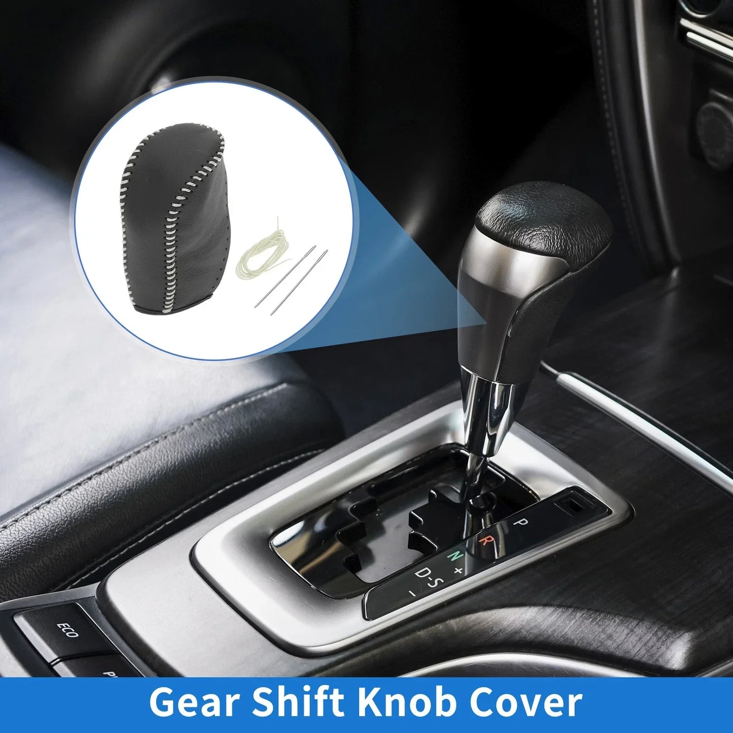 Car Gear Shift Knob Cover for Hyundai Tucson 2010-2013 - 1 x Black Beige