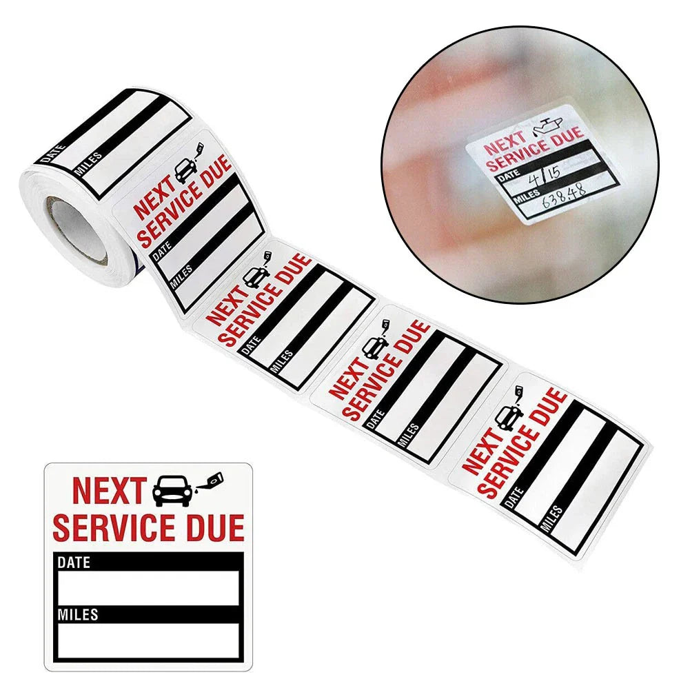 Oil Change Sticker Car Sticker 300pcs/roll Oil Change Service Stickers