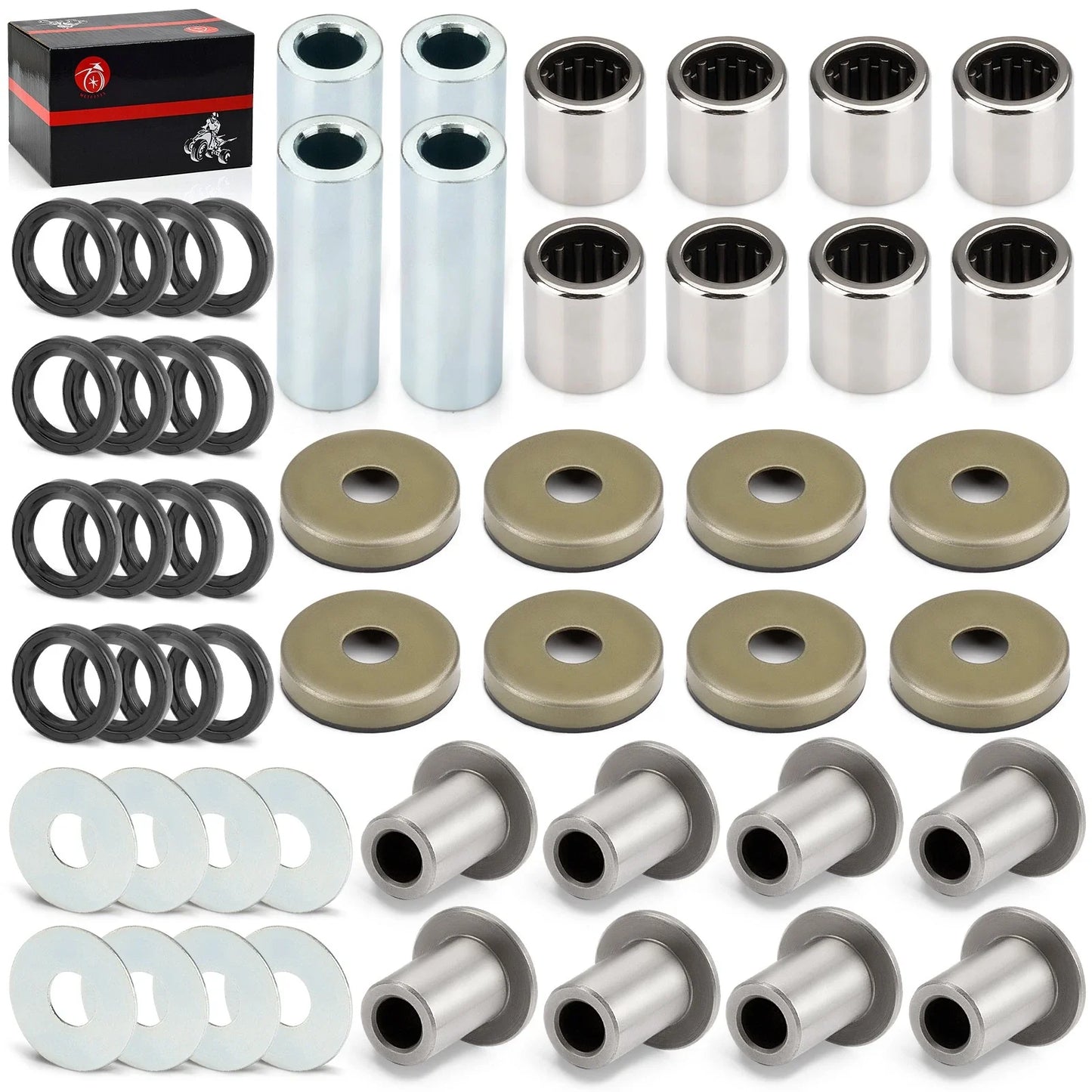 A-Arm Bushing Oil Seal Kit Front Upper Lower for Kawasaki KFX400 (2003–2006)