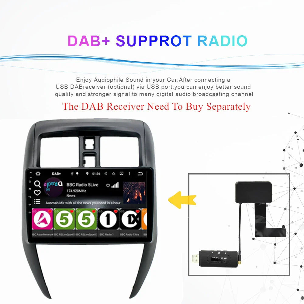 10.1'' Carplay Car Stereo Radio for Nissan Versa Sedan (2015-2019)