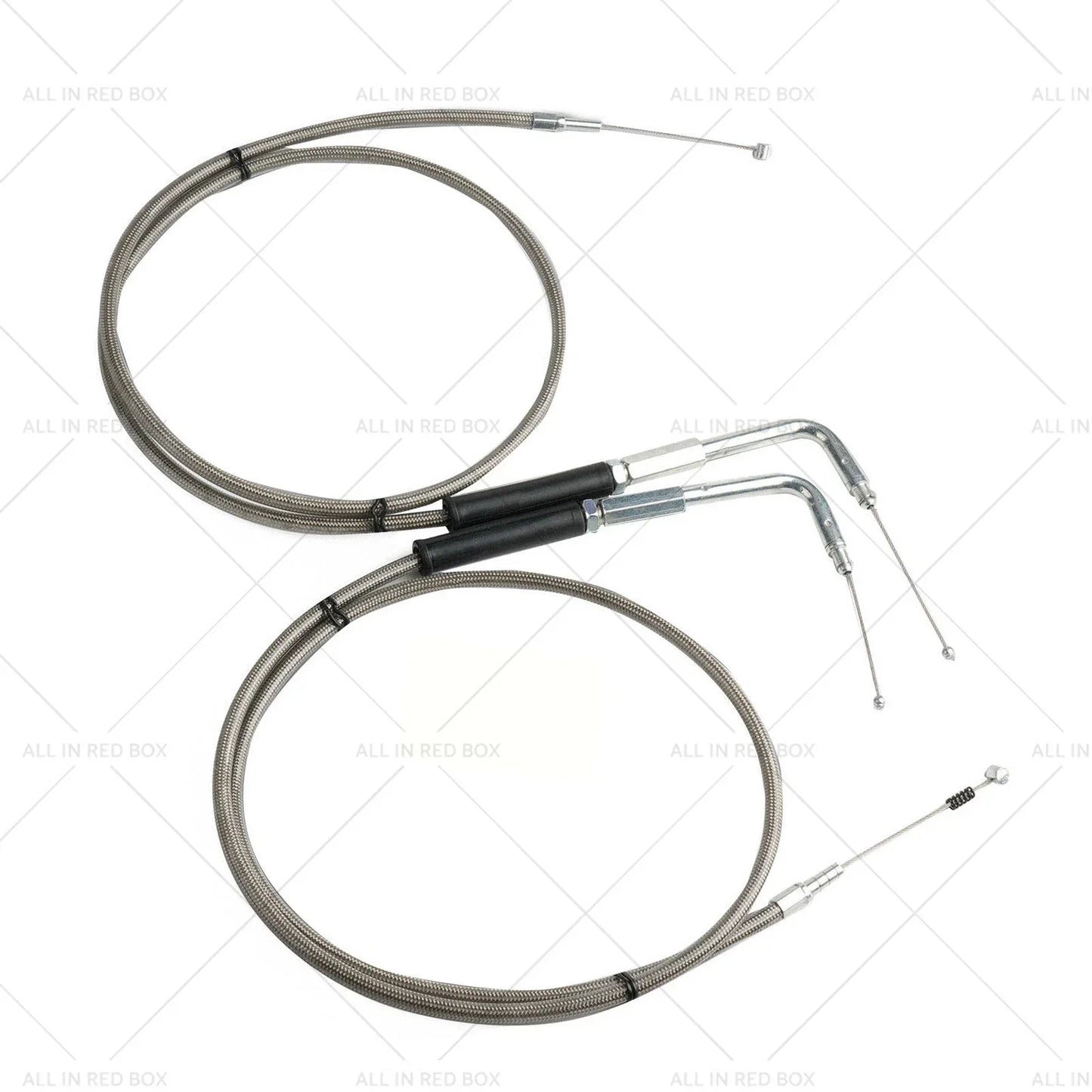 Throttle & Idle Cable Set 56-1/2" Stainless Steel for Harley-Davidson