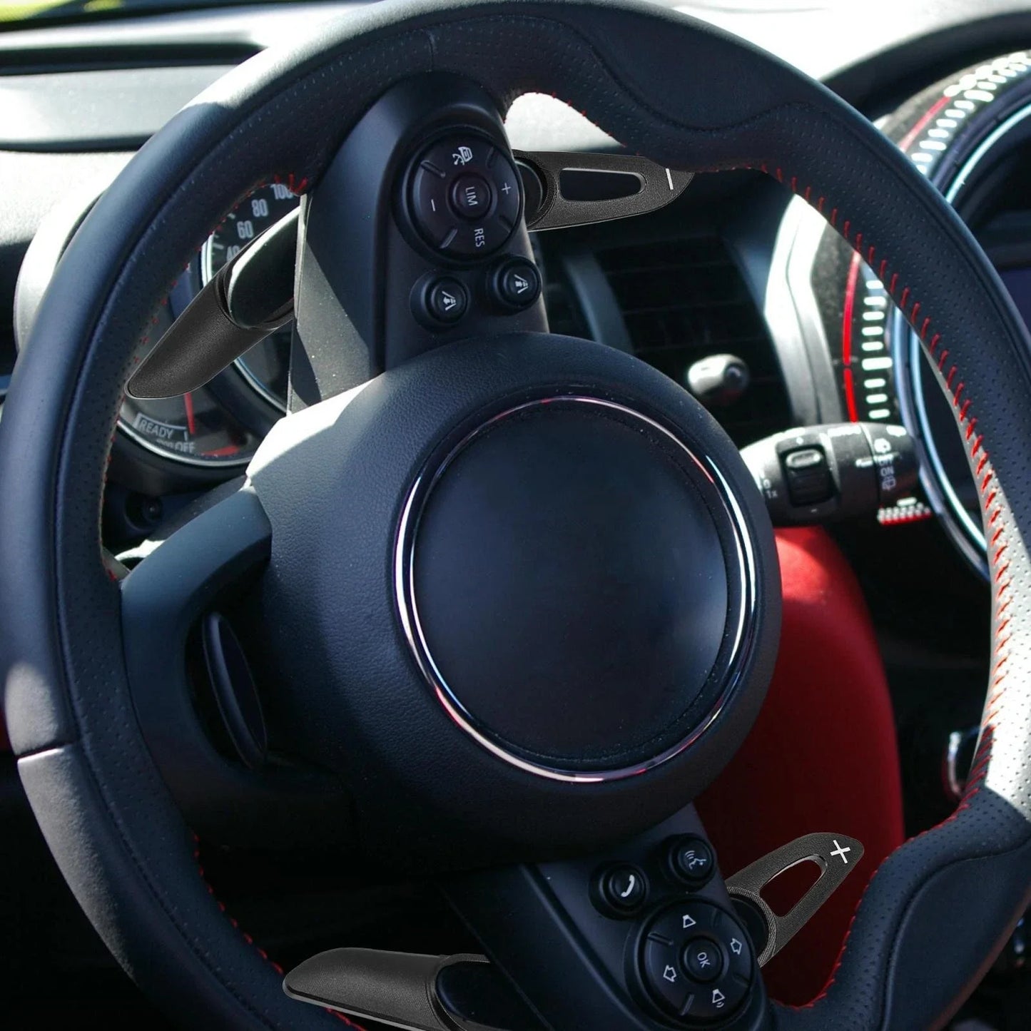 Black Steering Wheel Shift Paddle Extend Cover for BMW Mini Cooper