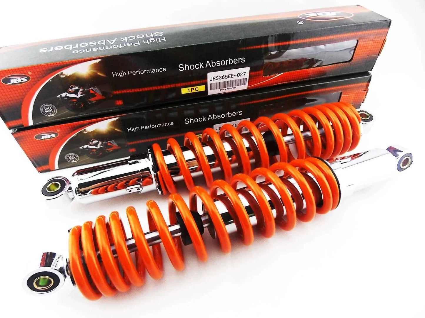 365mm JBS Orange/Chrome Shock Absorbers for Honda MT125 Elsinore