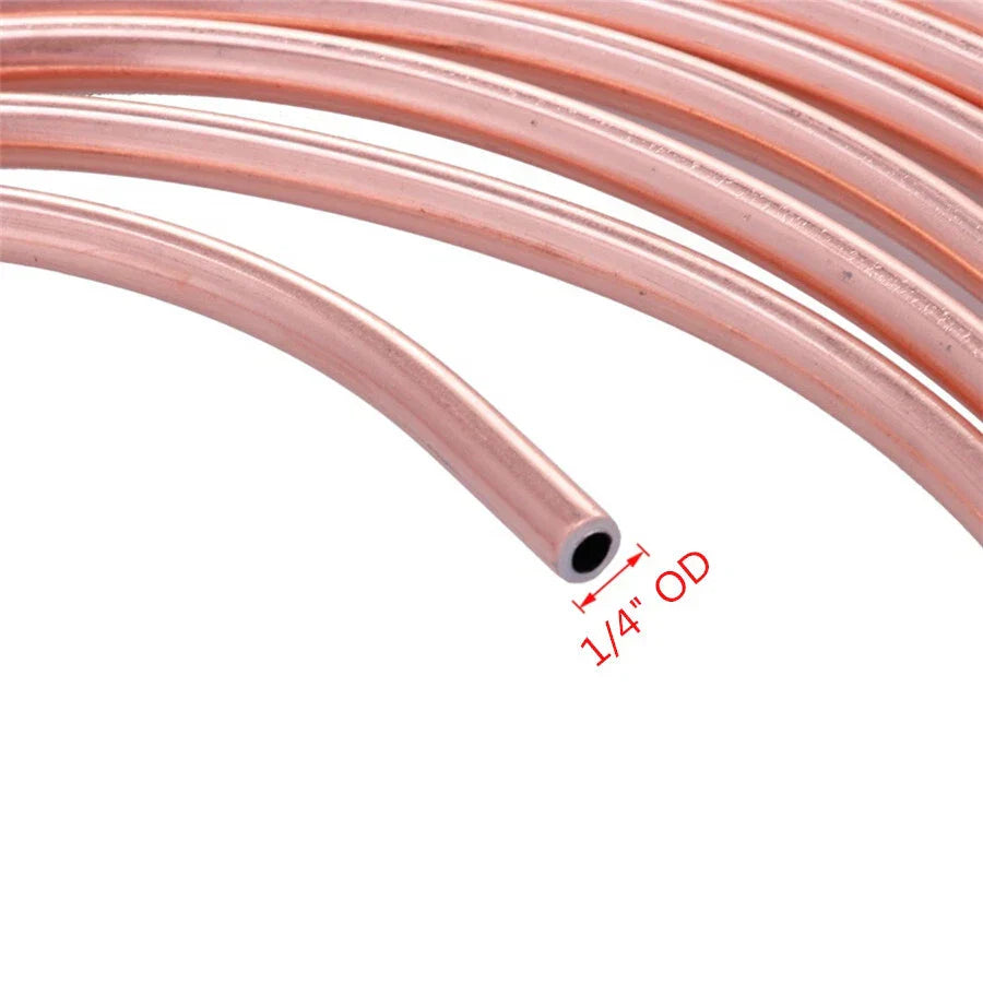 25ft Brake Line Tubing Kit 1/4" OD Steel Copper Nickel for Car (Various Years)