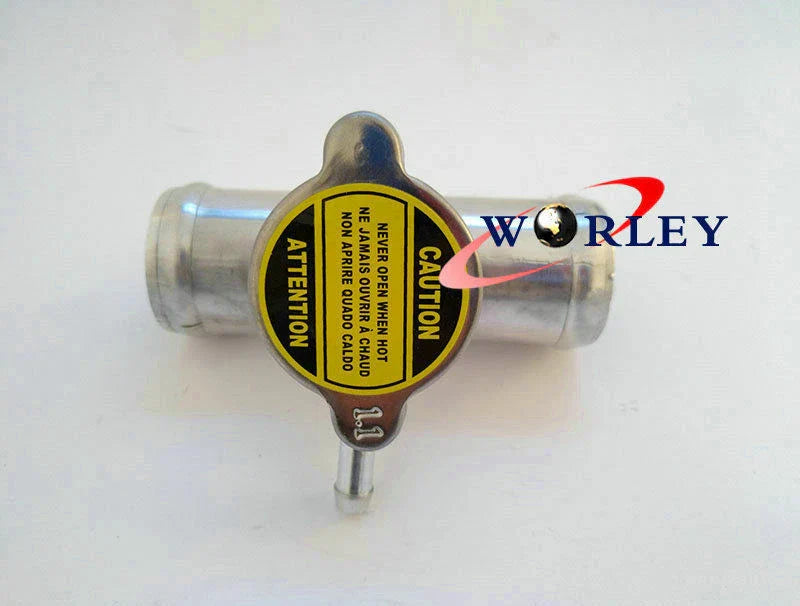 32mm Aluminum In-Line Radiator Hose Connector Filler Neck/Cap for Car