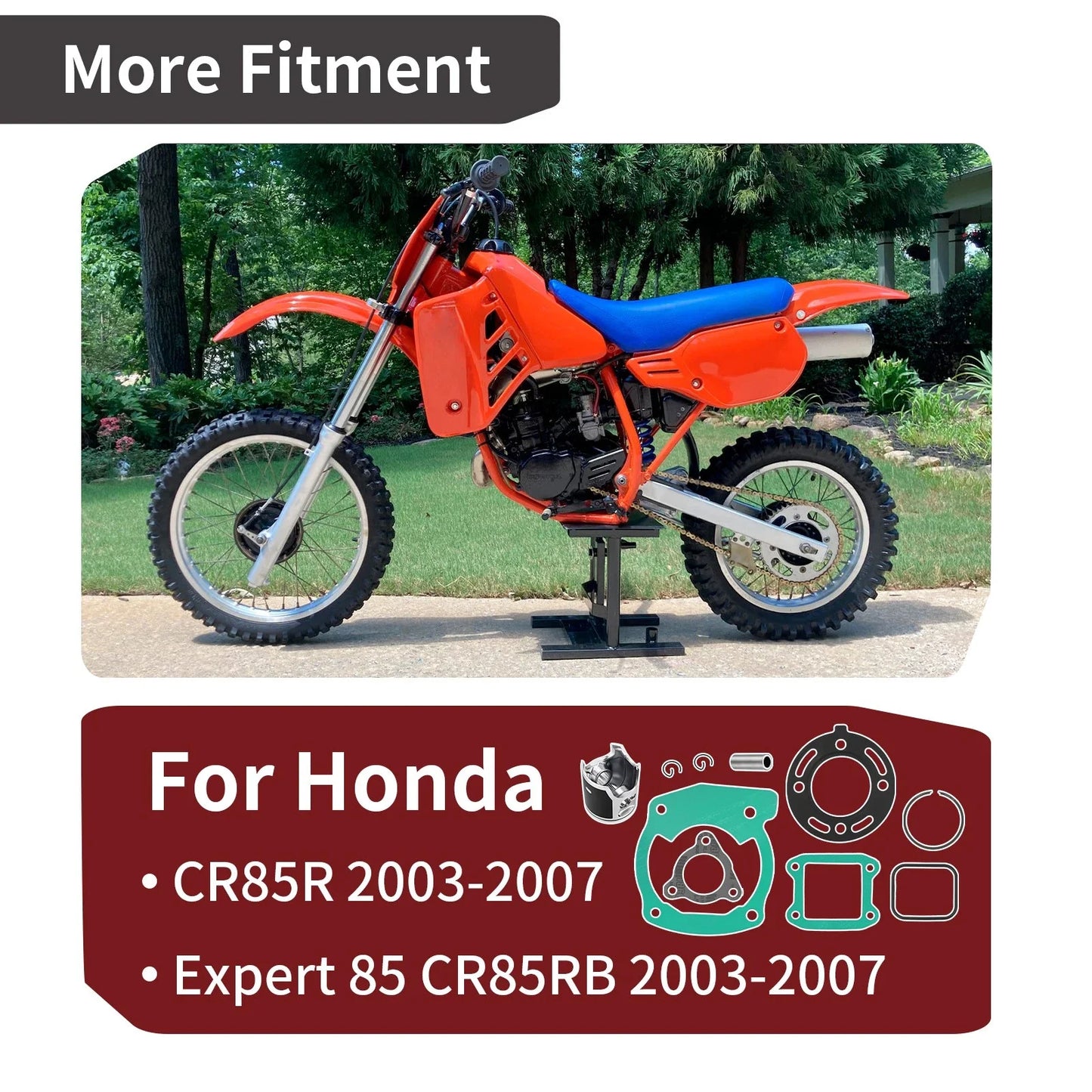 Top End Gasket Piston Kit 47.5mm for Honda CR85R CR85RB (2003–2007)