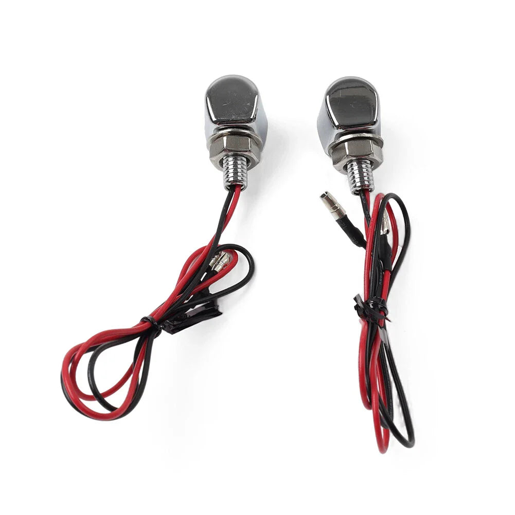 8MM Mini Motorcycle Turn Signal Indicator Amber Blinker Light