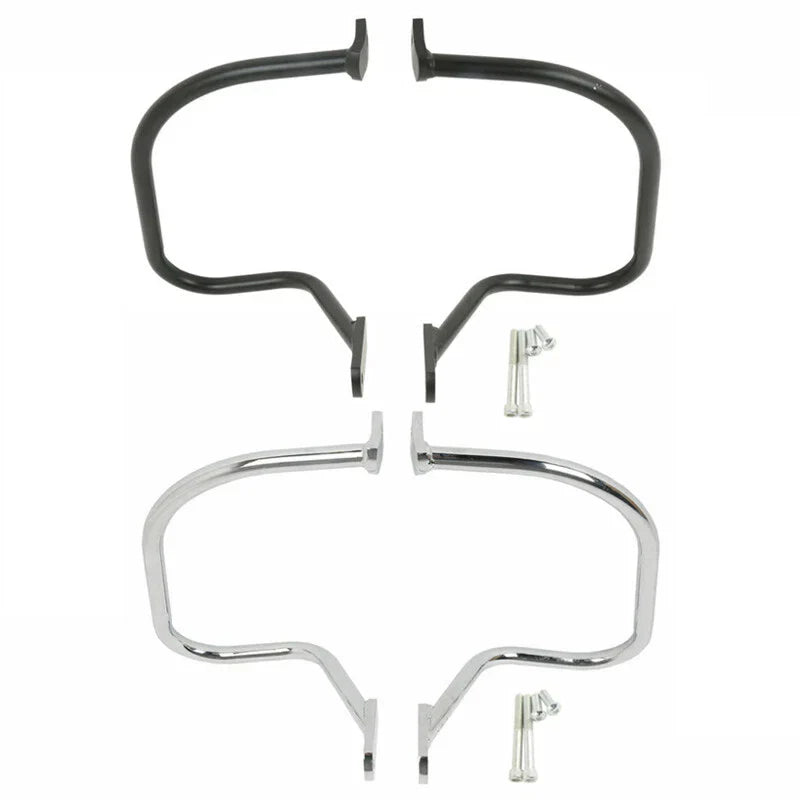 Black Chrome Rear Saddlebag Guard Bar for Harley Softail Heritage (1997-1999)