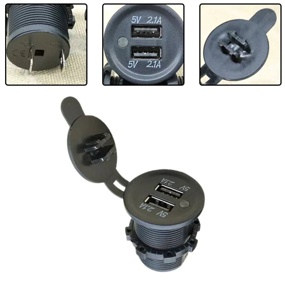 USB Dual Socket 12-24V Vehicle Charger/Data Cable for Yachts