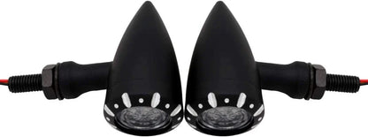 LED Turn Signal Lights for Harley Motorcycle - Black Indicator Lamps
