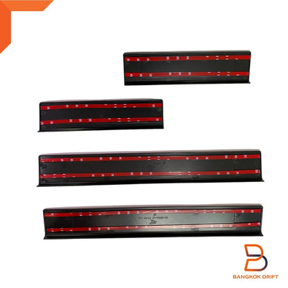 4x Black Door Step Protectors Sill Scuff Plates for Ford Everest (15-22)
