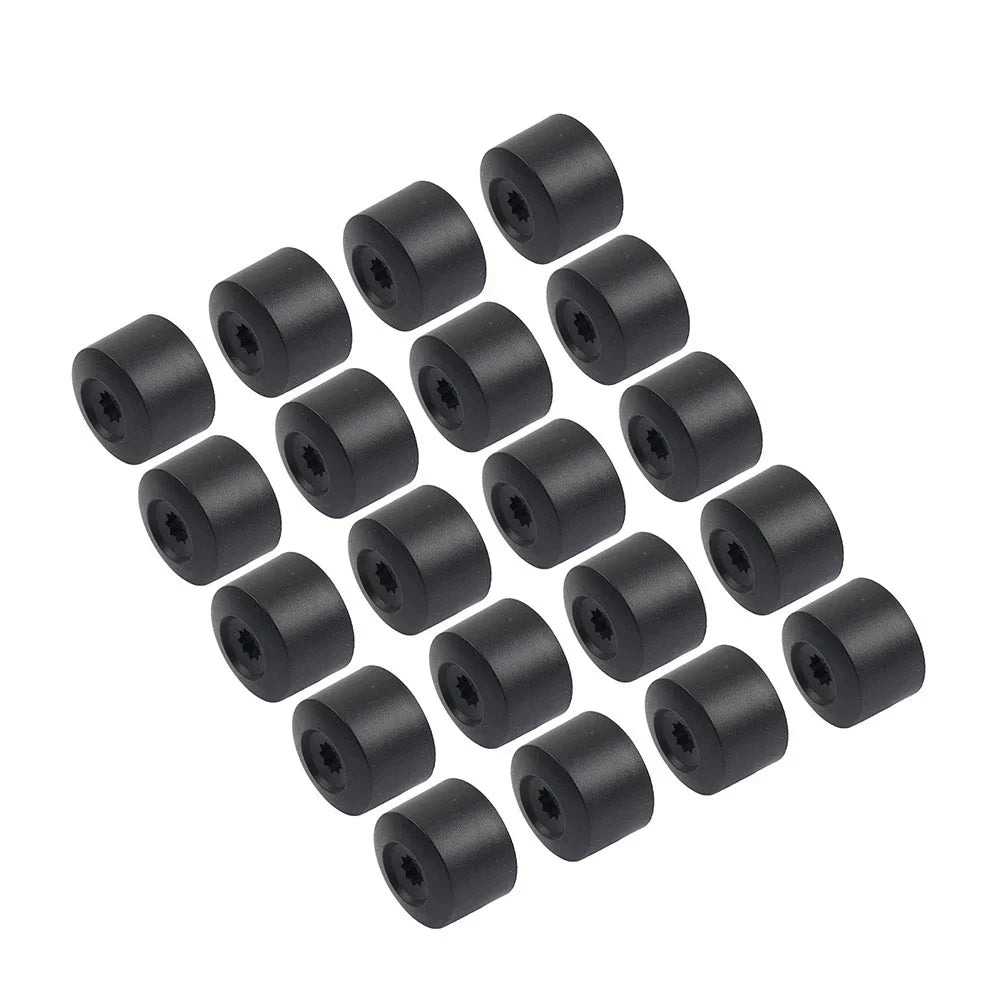 17mm Black Wheel Lug Nut Bolt Cover Caps 20Pcs for Volkswagen Golf, Passat, Beetle