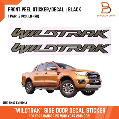 Wildtrak Front Door Sticker Decal for Ford Ranger PX3 (2018-2021)