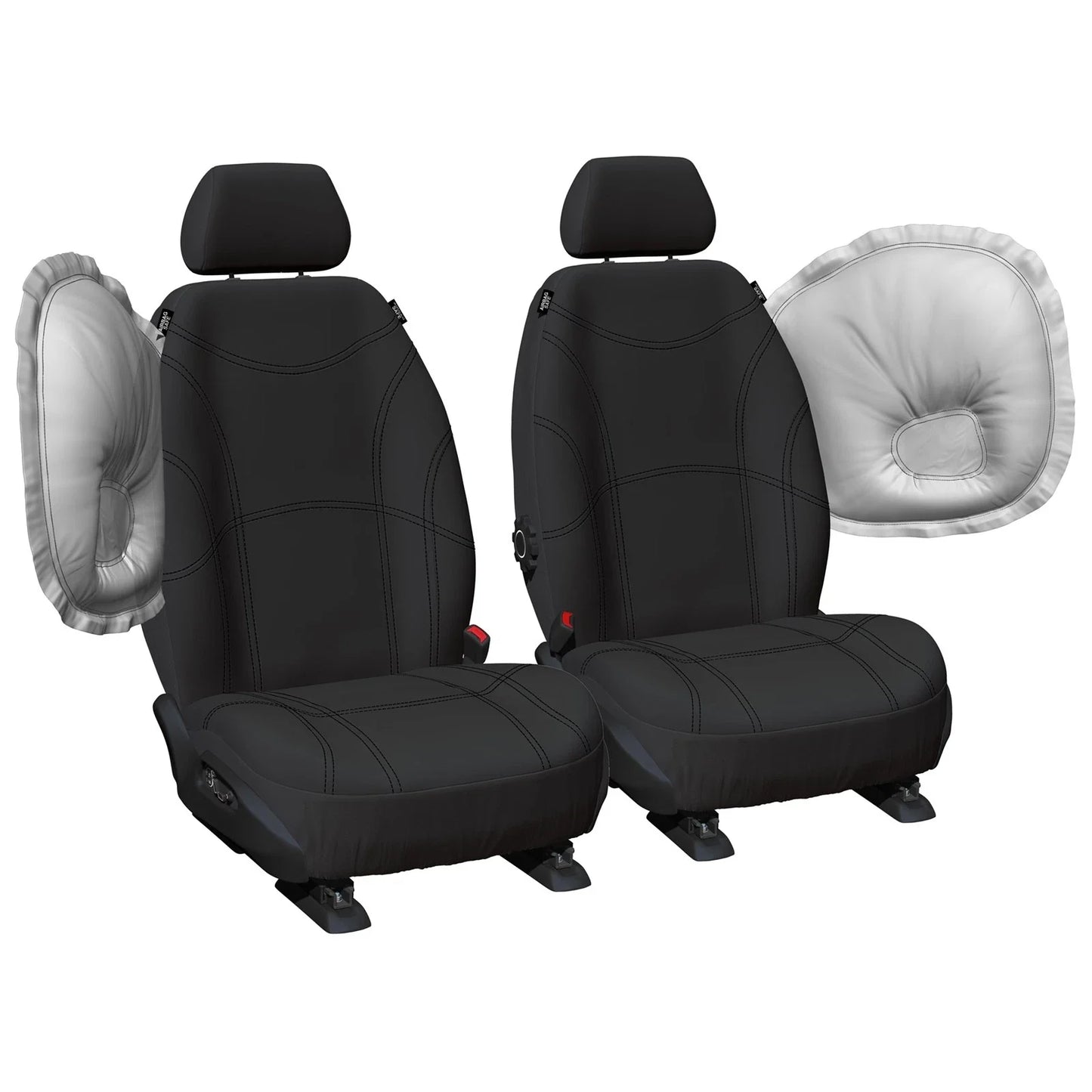 Front & Rear Black Neoprene Seat Covers for Ford Ranger (2007 - 2011)