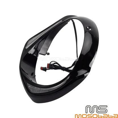 Black LED Headlight Bezel Trim for Harley Ultra Limited FLHTK (2014-2022)