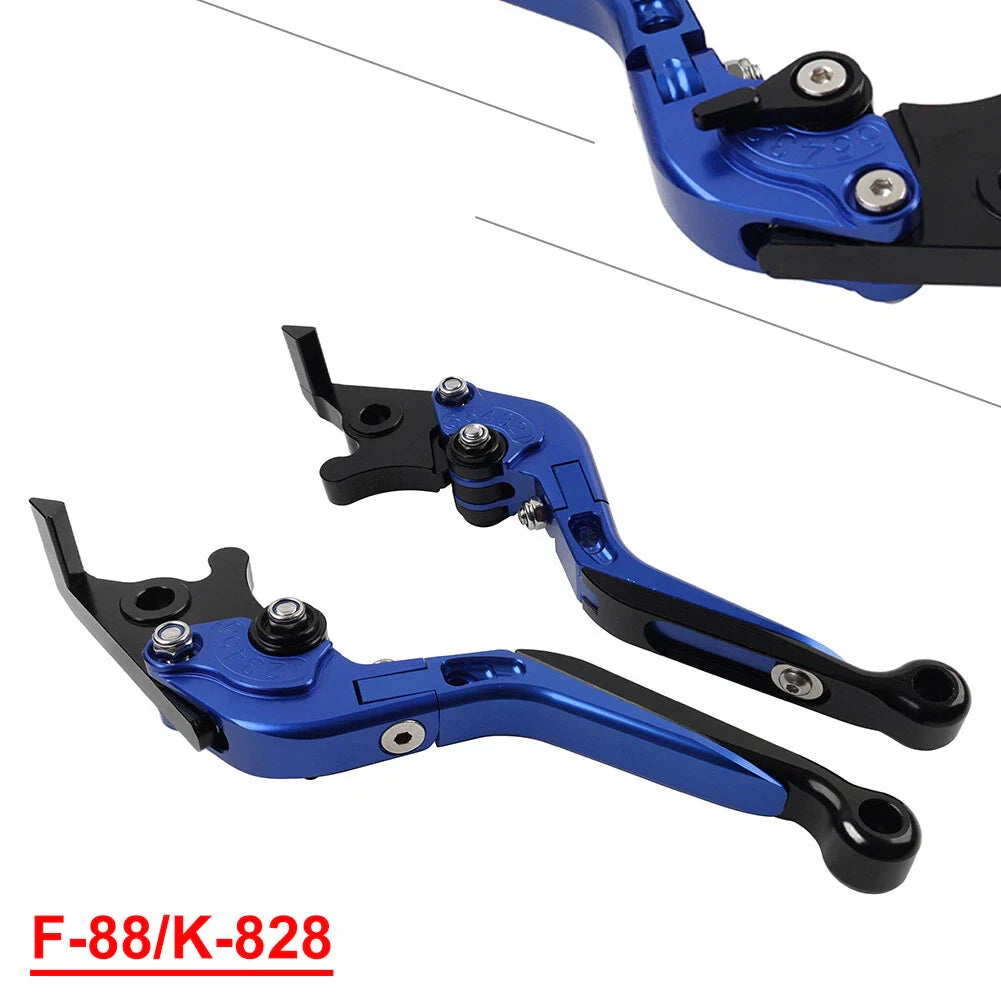 Blue Extendable Brake Clutch Levers for Kawasaki Z1000 ZX6R (2007-2018)