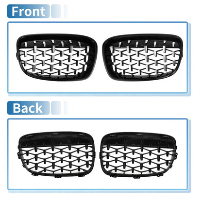 Front Upper Bumper Grille Grill for BMW 1 Series Half Chrome Silver Tone