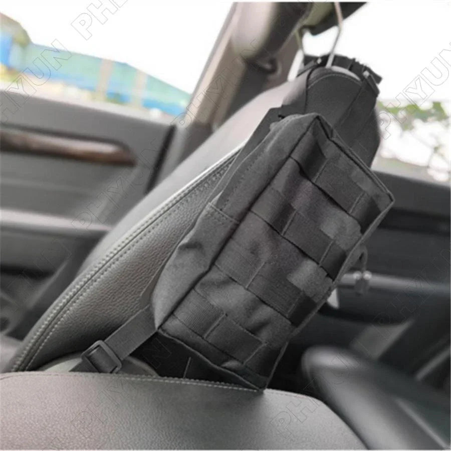 MOLLE Panel Organizer Storage Bag for Universal Black Tactical Car Seat Back