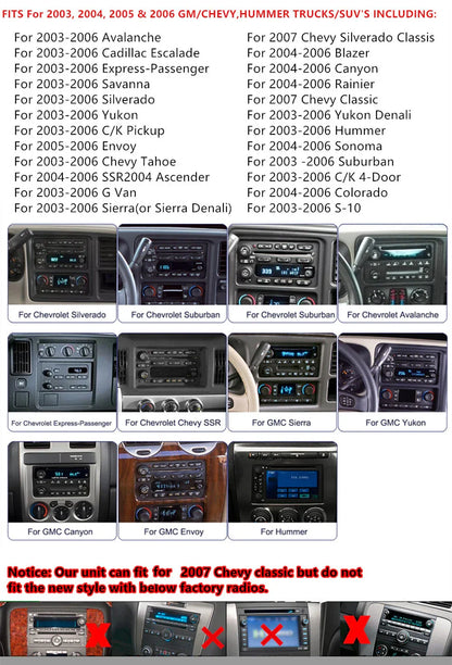 7'' Car Stereo GPS Navigation for GMC Chevrolet Cadillac Hummer (2003-2006)