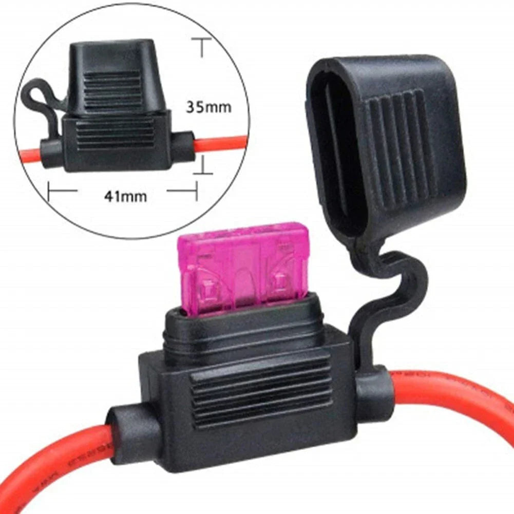 5x Waterproof Inline Fuse Holder 12 Gauge Wire Cut Off Switch 12V 30A