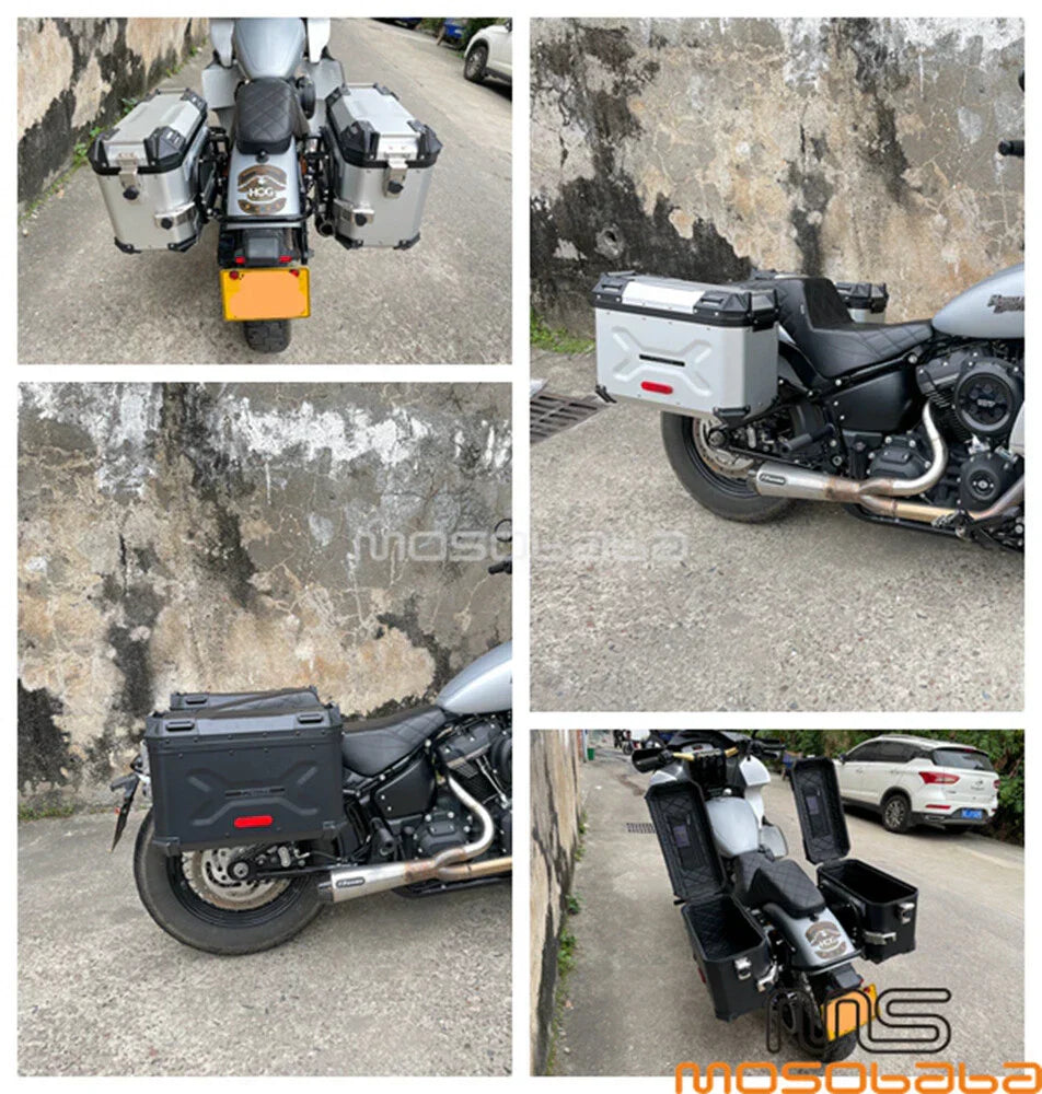 Aluminum Saddlebags Luggage w/Brackets for Harley Softail FXBB FXBBS (2018-2023)