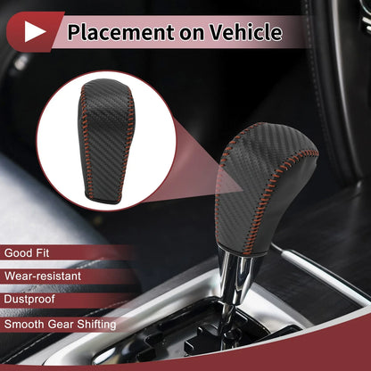 1 Pc Gear Shift Knob Cover for BMW 3 Series E90 (2005-2013) Black Leather