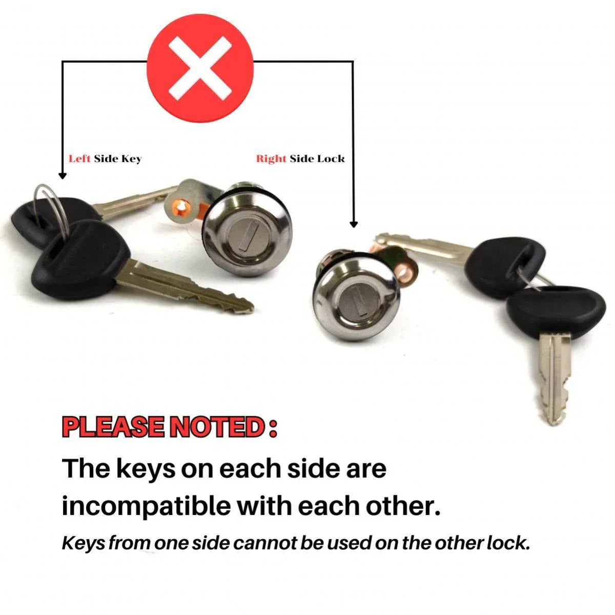Door Lock Safety Key Set LH+RH Fits Datsun Nissan 620 1300 Pickup 1972-79 D08