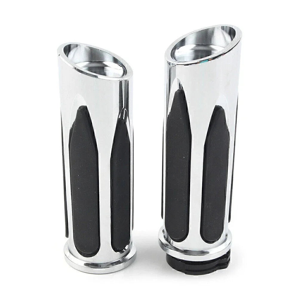 Chrome Handlebar Hand Grips for Harley Touring Road Electra Glide Softail (N/A)