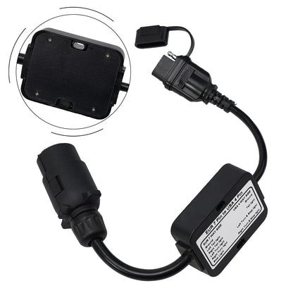 Trailer Light Converter European Round 7-Pin to 4-Way Flat Connector