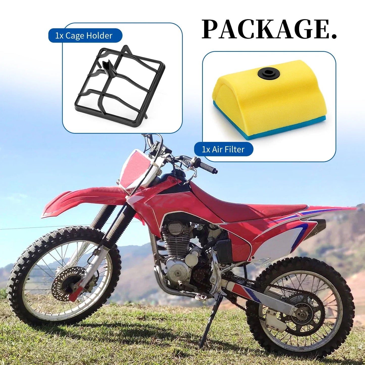 Air Filter & Cage Holder for Honda CRF150F CRF230F (2003–2019)