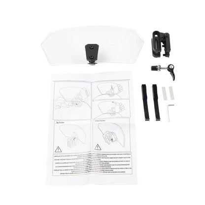 Clear Clip-On Windshield Extension Air Deflector for Universal Adjustable Motor