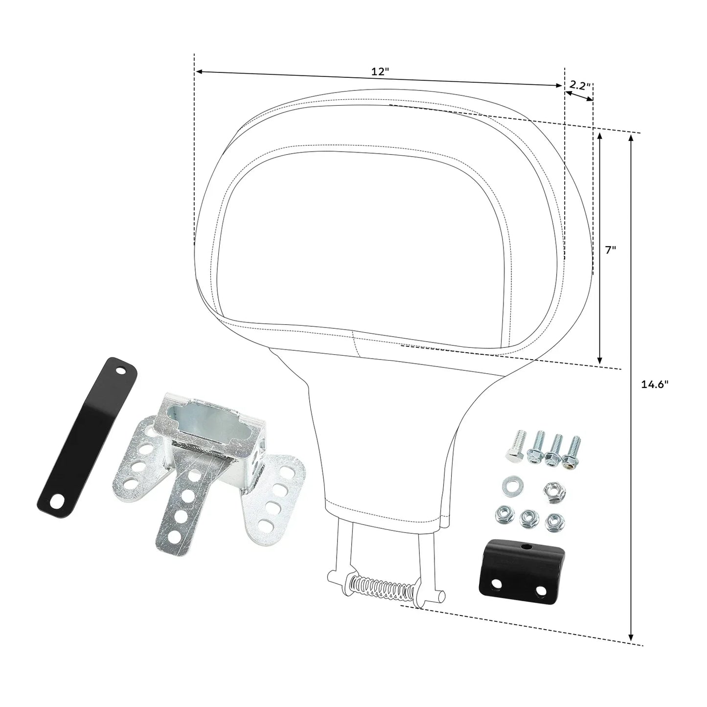 Backrest Pad for Harley Touring Electra Street Road Glide (2014-2023)
