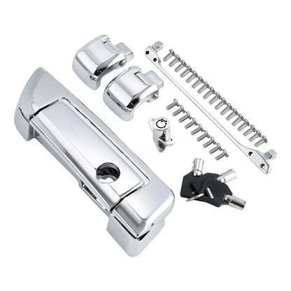 Chrome Trunk Latches Key Hinges for Harley Touring Road King Glide (2014-2024)