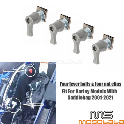 Saddlebag Lever Lock Bolts Nuts for Harley-Davidson 2001-2021 (4 pcs)