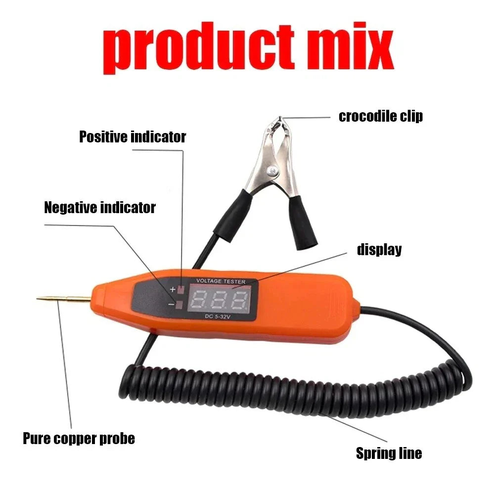 Digital Electric Voltage Circuit Tester for Trucks and Automotive
