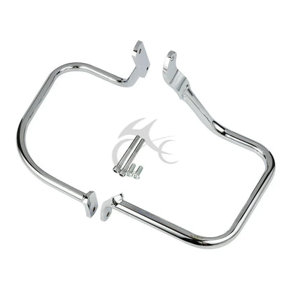 Chrome/Black Saddlebag Guard Rail Crash Bar for Harley FLST FLSTC (2000-2017)