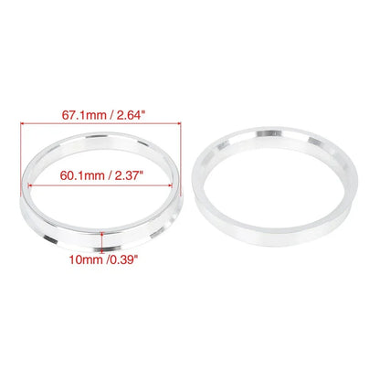 4pcs 67.1–60.1 mm Aluminium Hub Centric Rings Wheel Bore Spacer