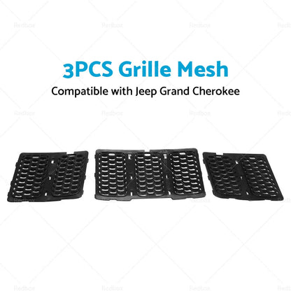 3x ABS Front Grille Mesh Insert for 14-16 Jeep Grand Cherokee