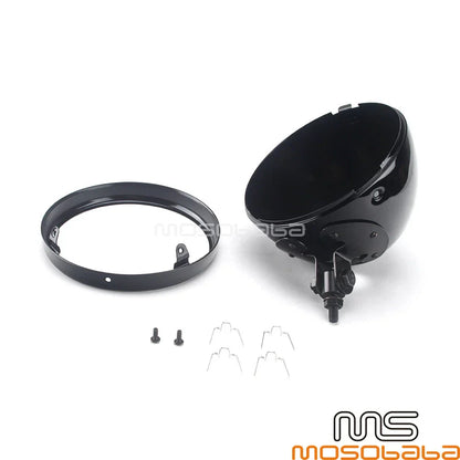 7" Gloss Black Headlight Cover for Harley Dyna Softail