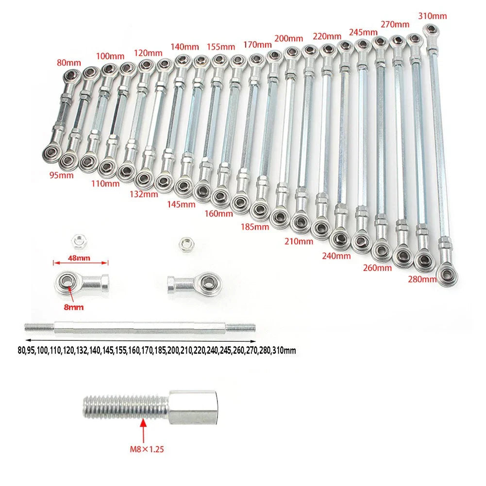 280mm Ball Joiner Bolt Tie Rod for 50/70cc ATV Go Kart Buggy Quad
