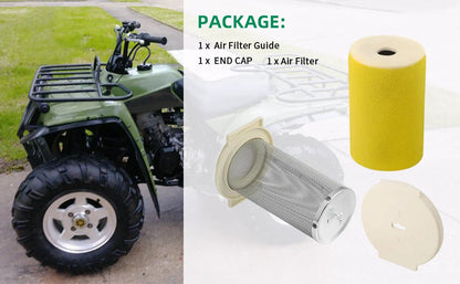 Air Filter & Guide & END CAP For Yamaha Moto-4 250 YFM250 (1989–1991)